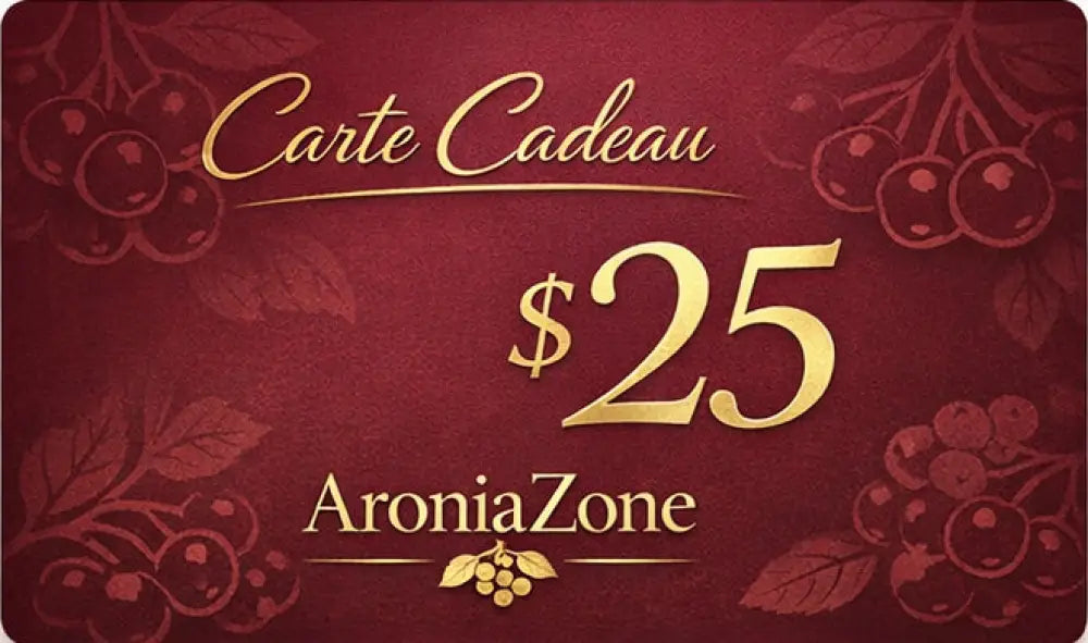 Carte Cadeau Aroniazone - 25,00 $ - cadeau