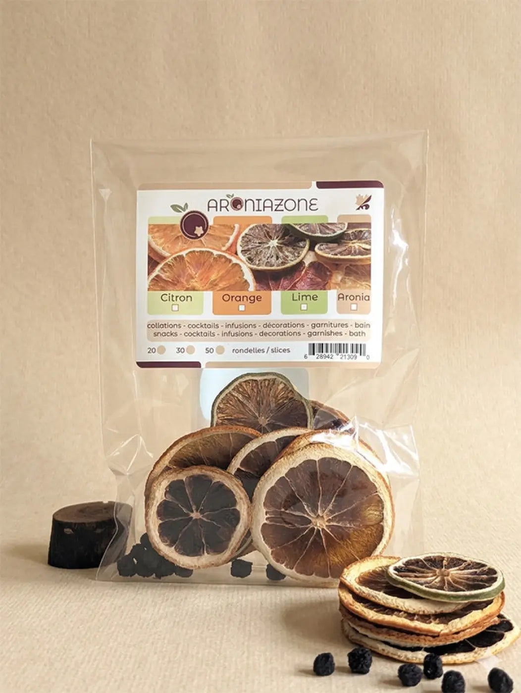 Mix agrumes déshydratés et baie d’aronia - Baies d’aronia