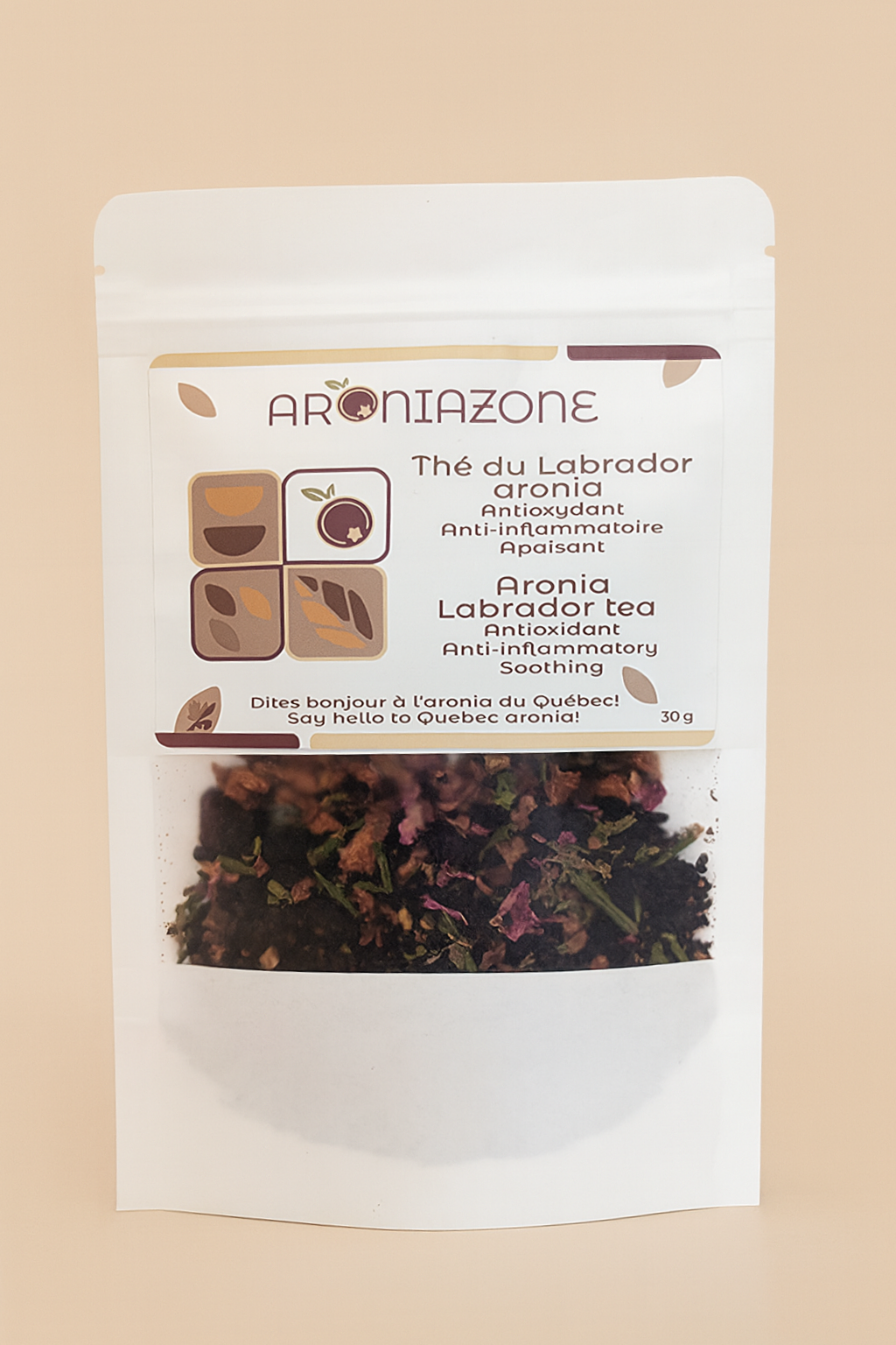 Labrador tea with aronia berries